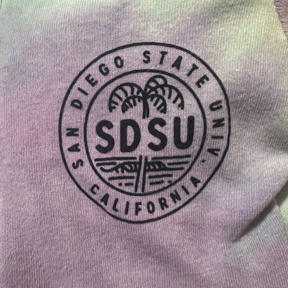 MV Sports SDSU Stockton Angel Fleece Full Zip Hoodie Tie Dye Medium NWT - Picture 5 of 9